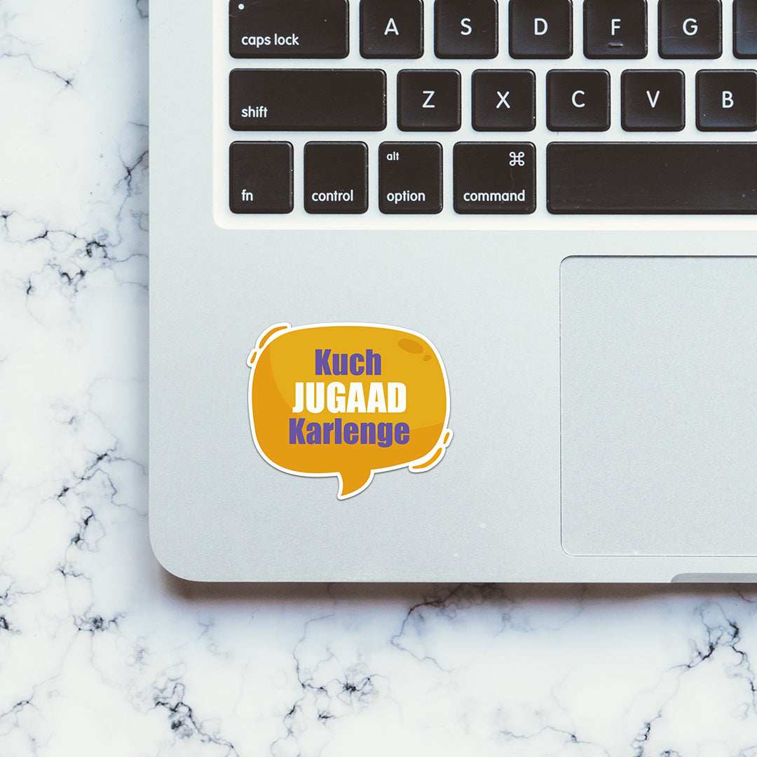 Kuch JUGAAD Karlenge Sticker waterproof vinyl decal for laptop, bike, car & bottle