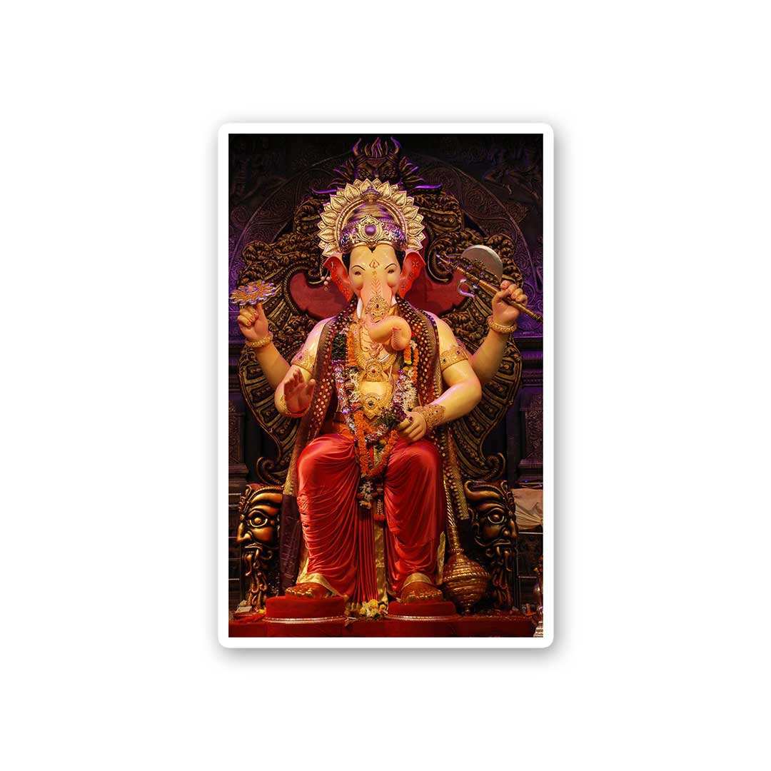 Lalbaugcha Raja Sticker waterproof vinyl decal for laptop, bike, car & bottle