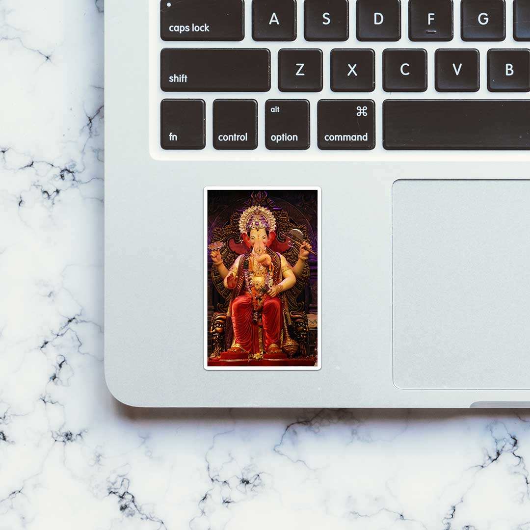 Lalbaugcha Raja Sticker waterproof vinyl decal for laptop, bike, car & bottle