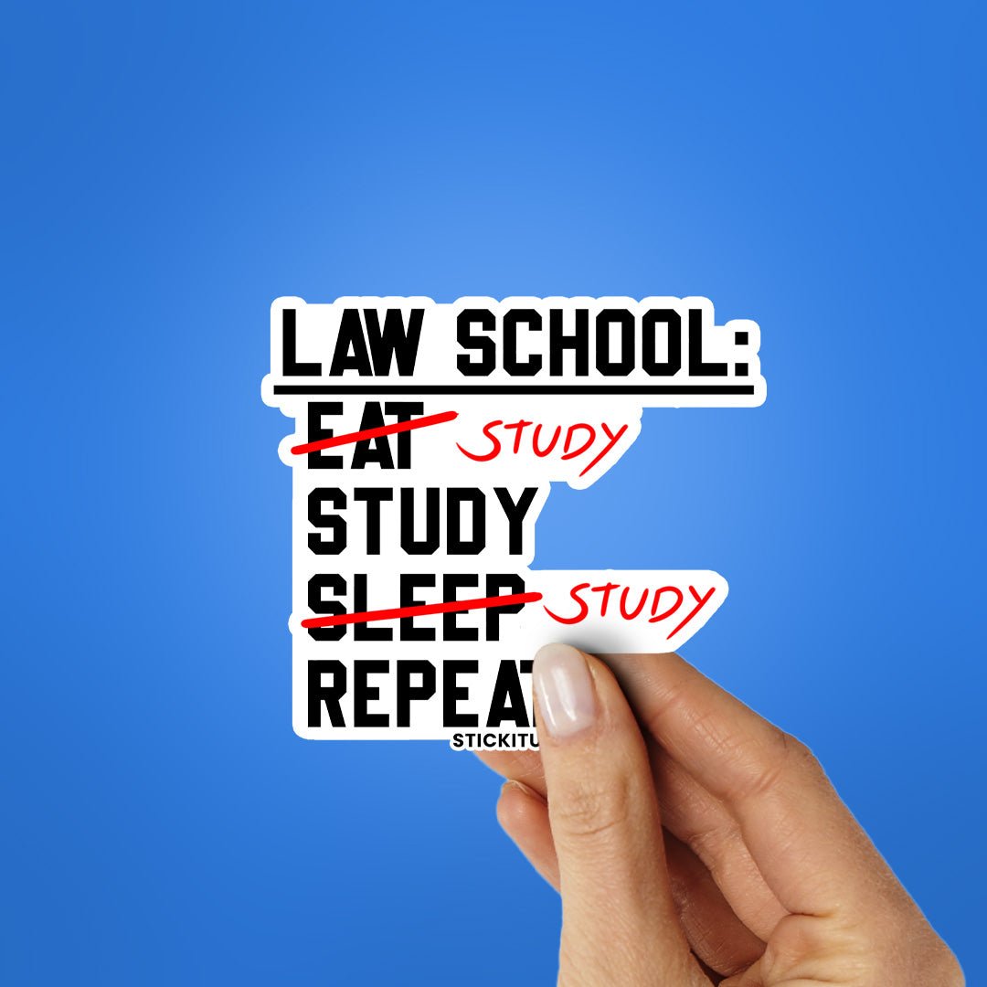 Law School Sticker waterproof vinyl decal for laptop, bike, car & bottle