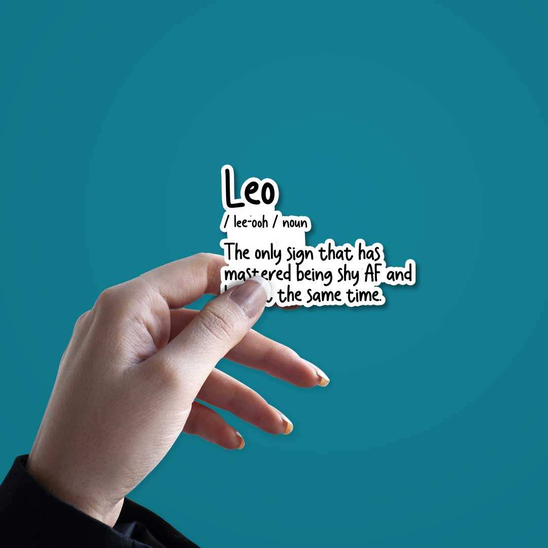 Leo Sticker waterproof vinyl decal for laptop, bike, car & bottle