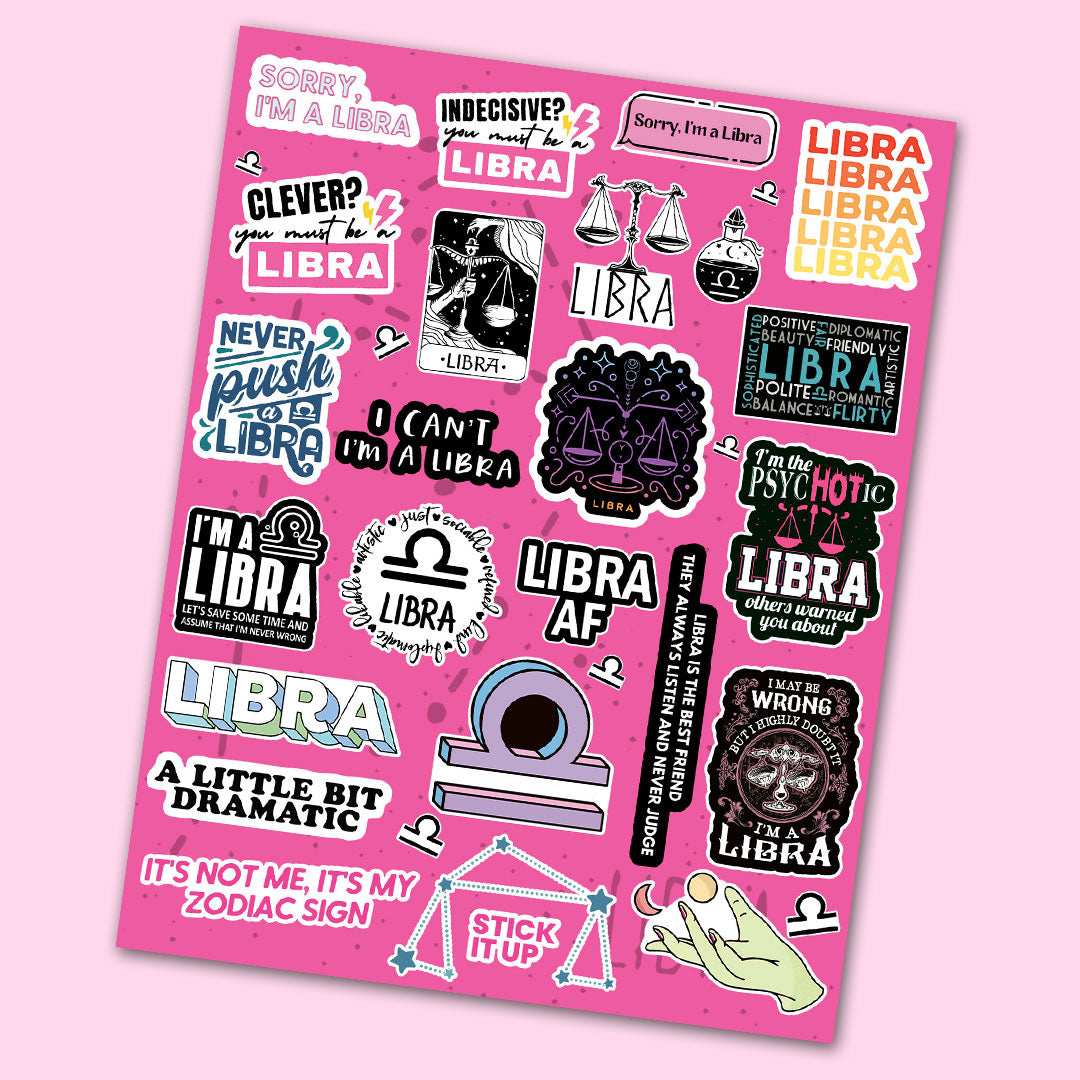 Libra Sheet waterproof vinyl decal for laptop, bike, car & bottle