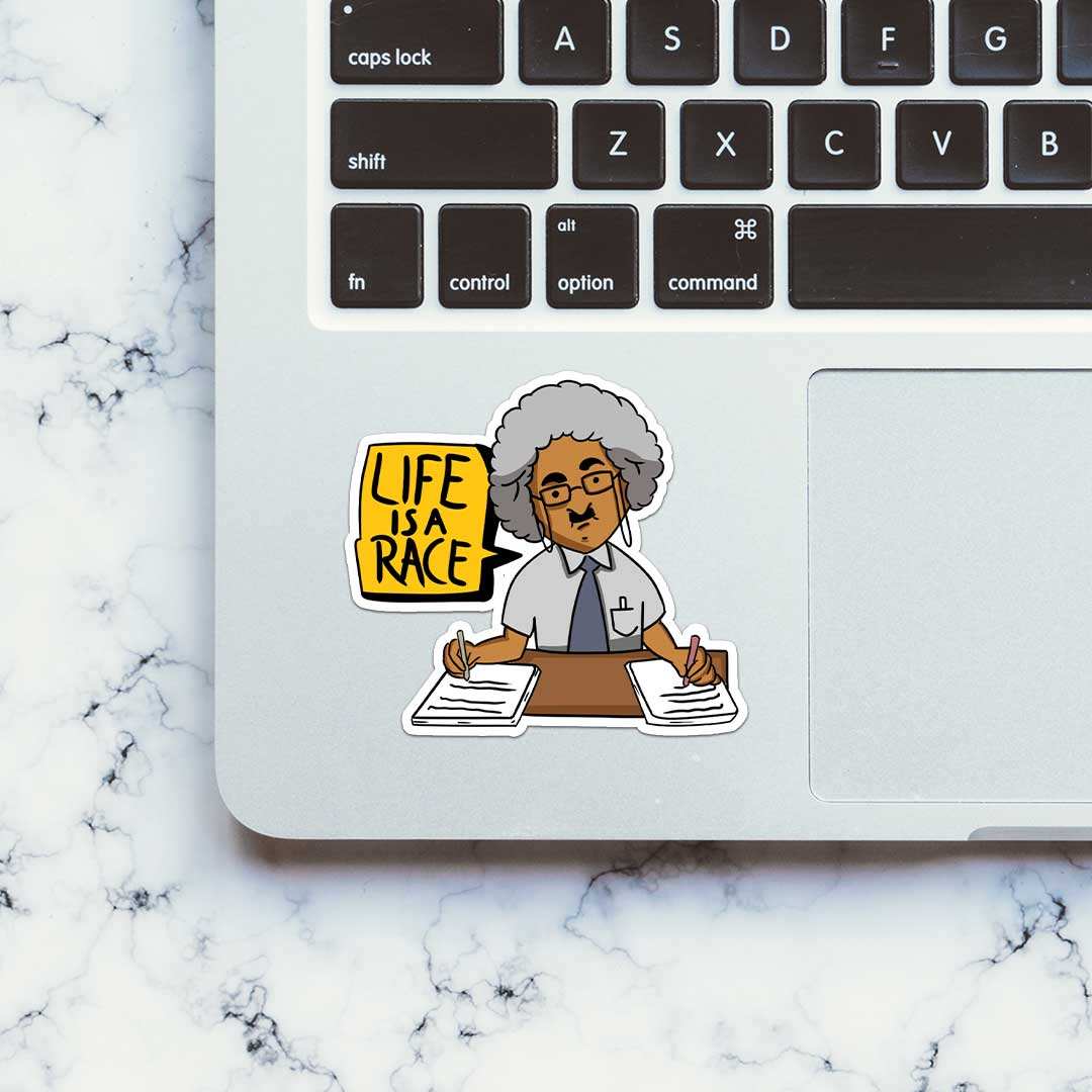 Life Is A Race Sticker waterproof vinyl decal for laptop, bike, car & bottle