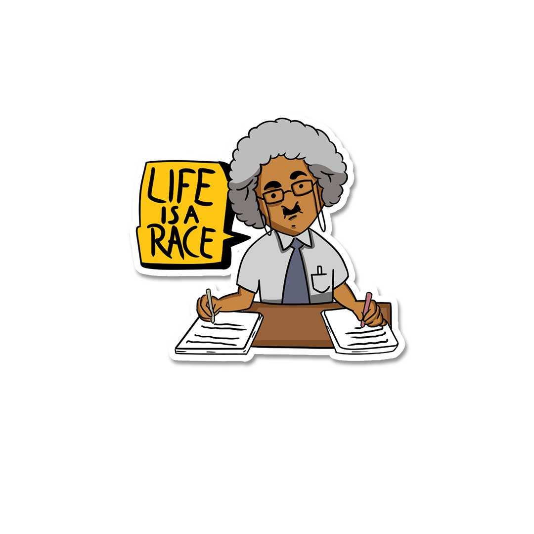 Life Is A Race Sticker waterproof vinyl decal for laptop, bike, car & bottle