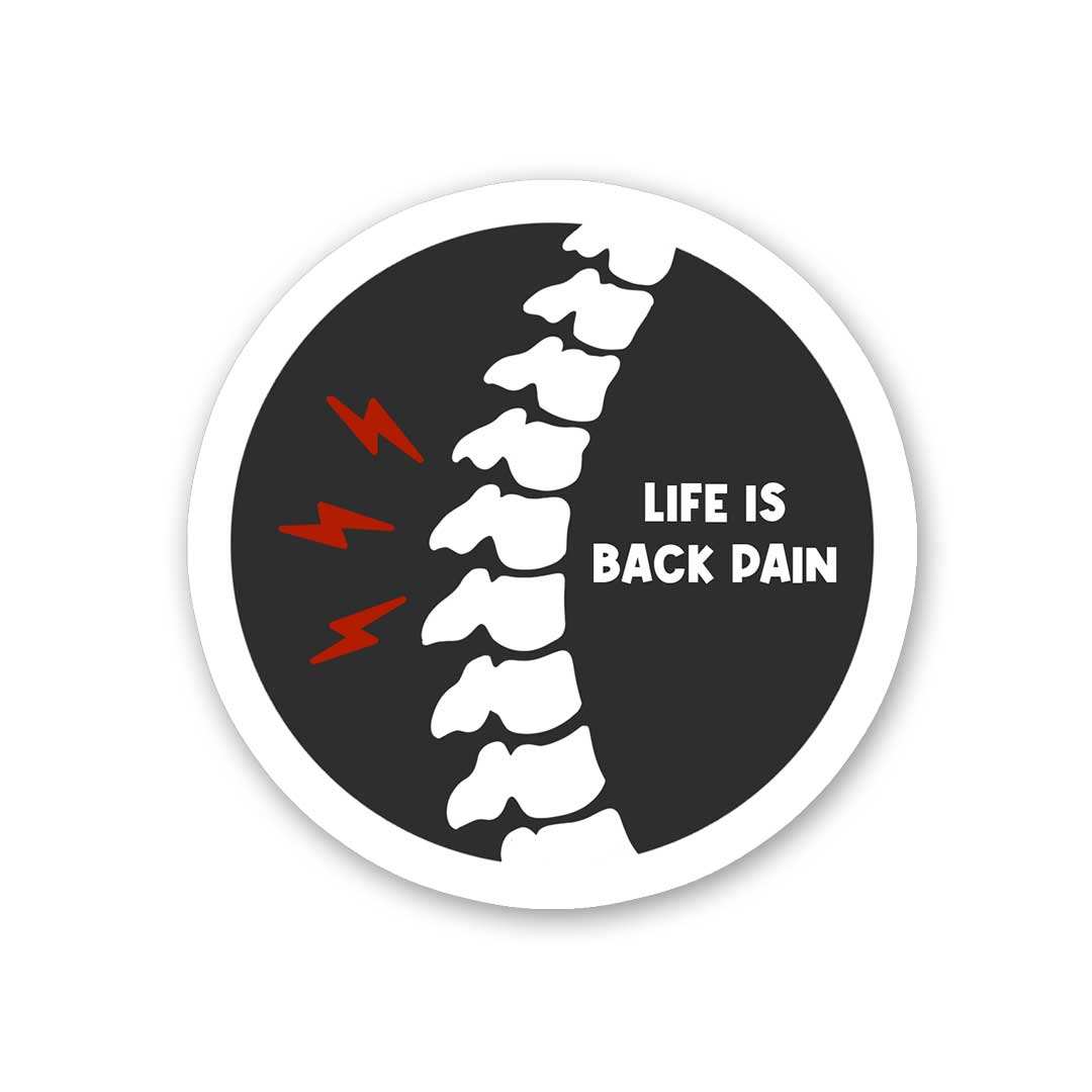 Life Is Back Pain Sticker waterproof vinyl decal for laptop, bike, car & bottle