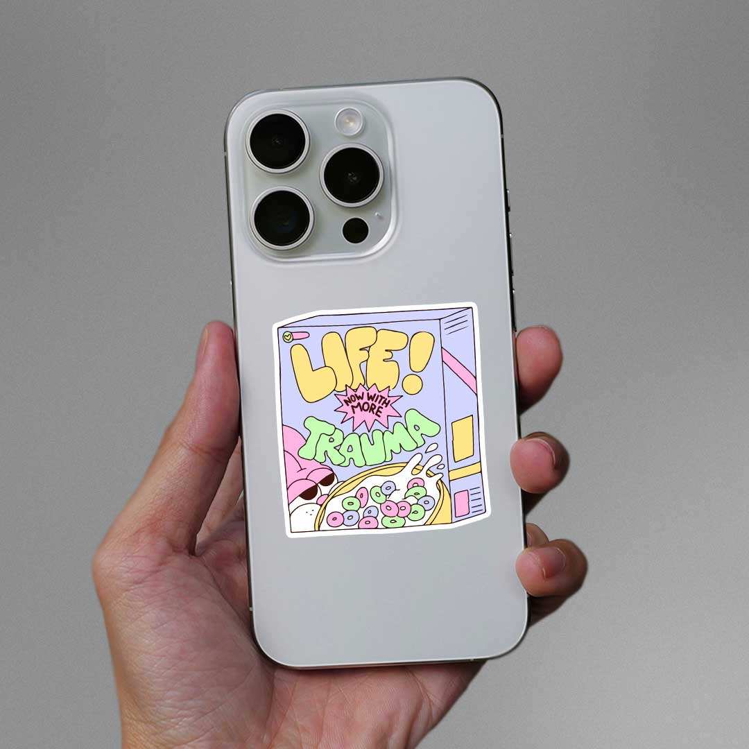Life Now With More Trauma Sticker waterproof vinyl decal for laptop, bike, car & bottle