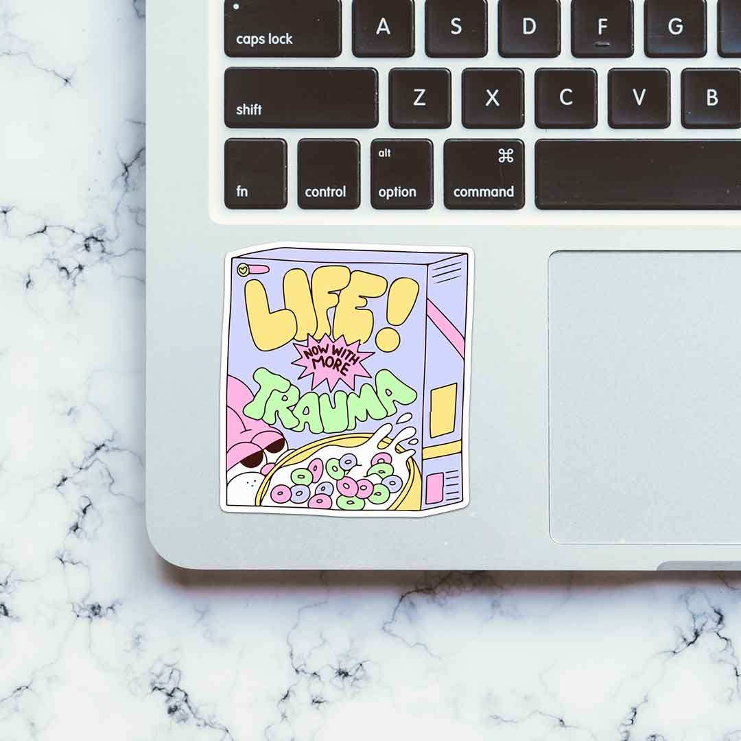 Life Now With More Trauma Sticker waterproof vinyl decal for laptop, bike, car & bottle