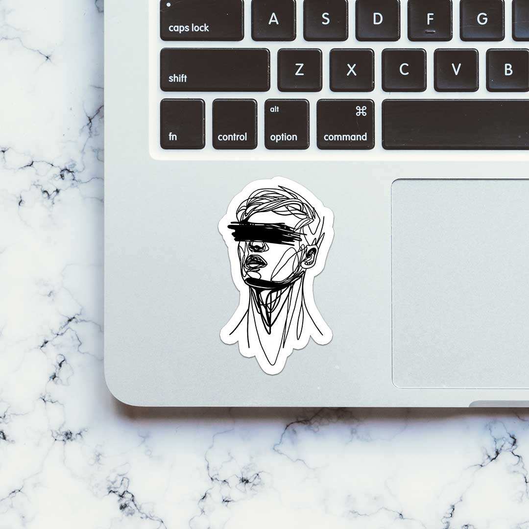 Line Art Sticker waterproof vinyl decal for laptop, bike, car & bottle