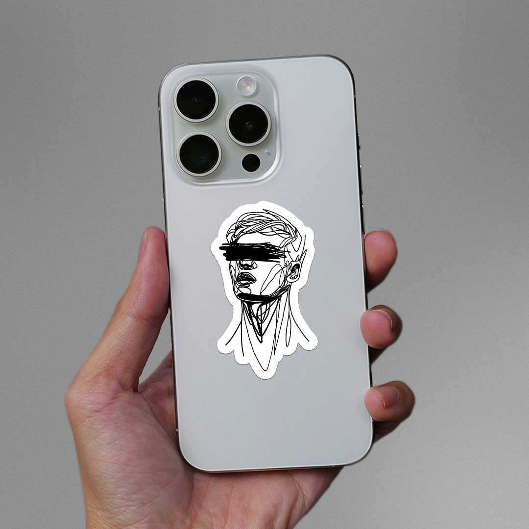Line Art Sticker waterproof vinyl decal for laptop, bike, car & bottle
