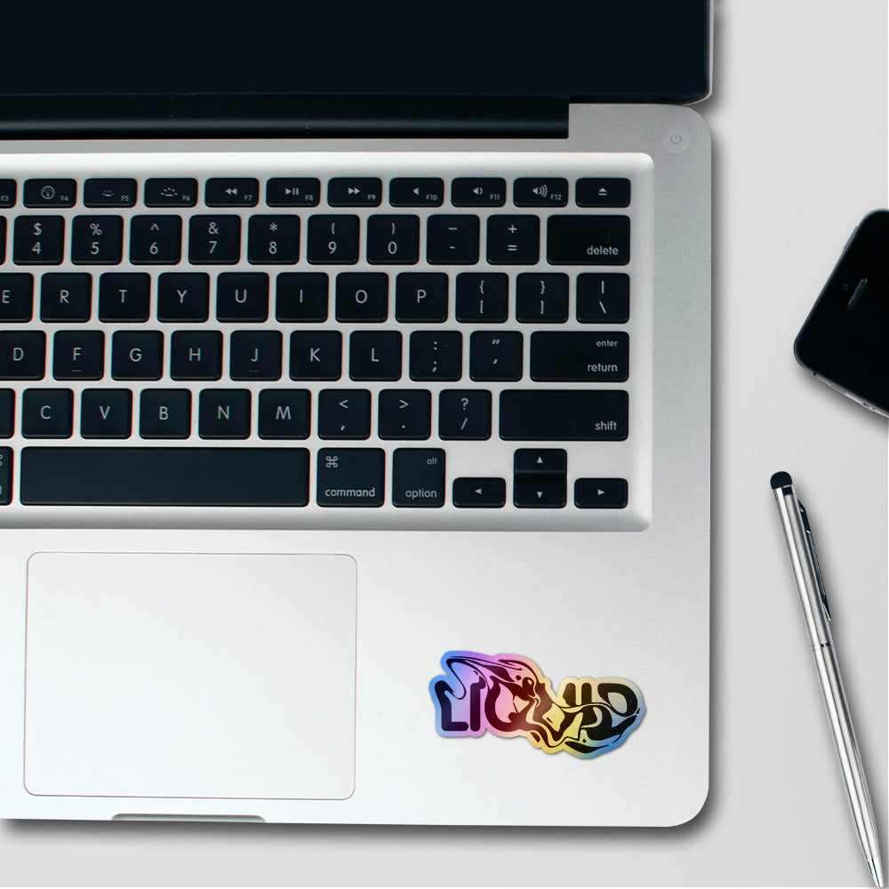 Liquid Holographic Stickers waterproof vinyl decal for laptop, bike, car & bottle