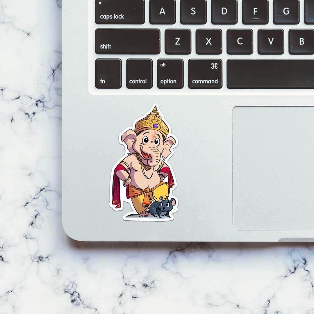 Little Ganesha Sticker waterproof vinyl decal for laptop, bike, car & bottle