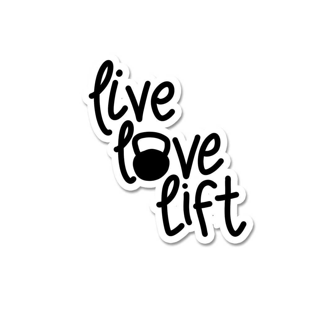 Live Love Lift Sticker waterproof vinyl decal for laptop, bike, car & bottle