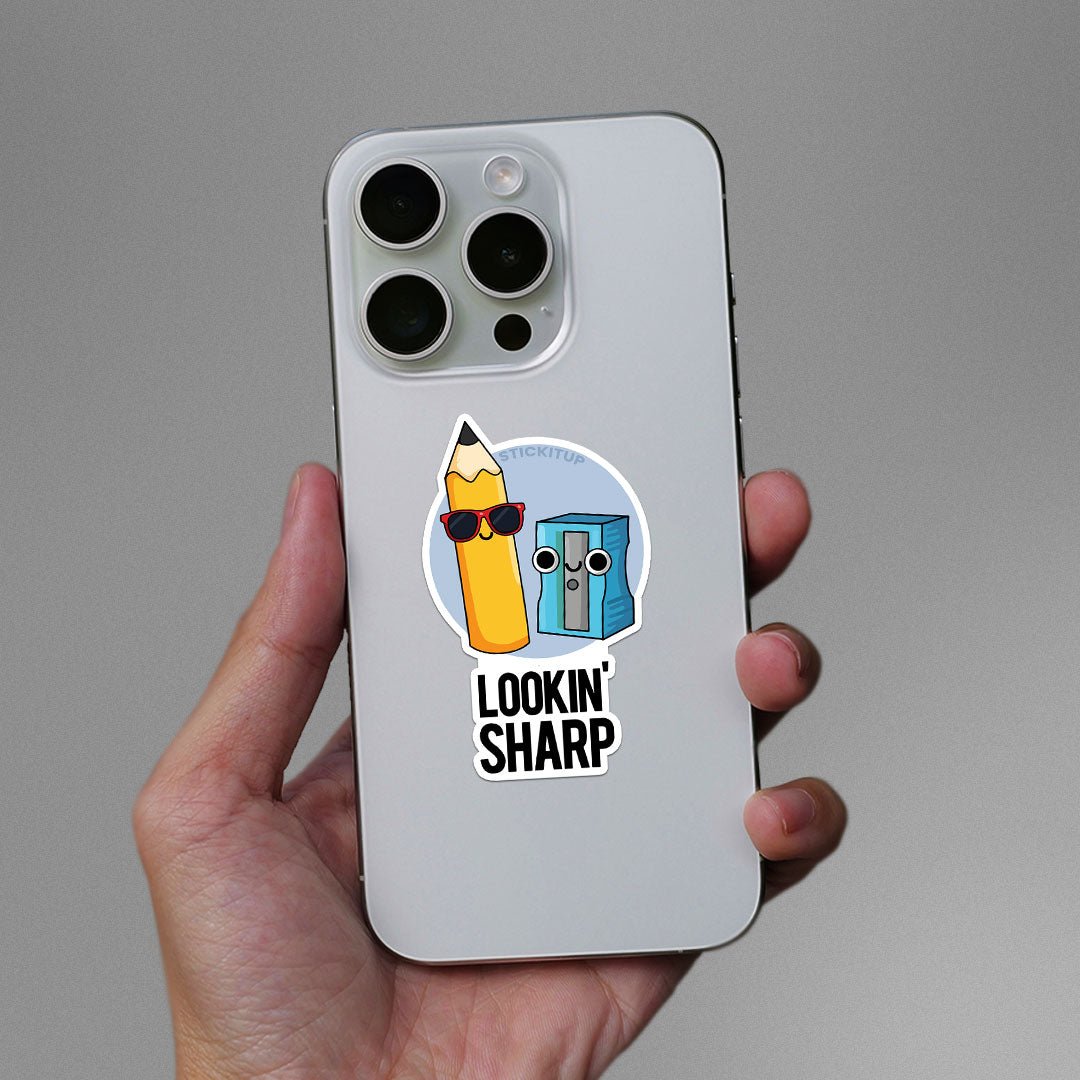 Lookin' Sharp Sticker waterproof vinyl decal for laptop, bike, car & bottle