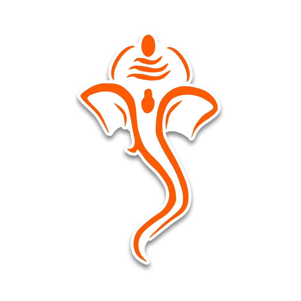 Lord Ganesha Bumper Sticker waterproof vinyl decal for laptop, bike, car & bottle