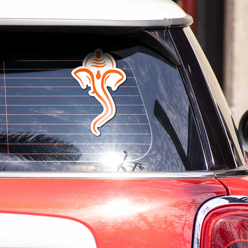 Lord Ganesha Bumper Sticker waterproof vinyl decal for laptop, bike, car & bottle