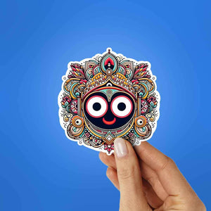 Lord Jagannath Sticker waterproof vinyl decal for laptop, bike, car & bottle