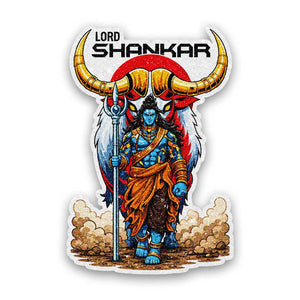 Lord Shankar Warrior Glitter Sticker - Glitter Stickers | STICK IT UP