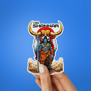 Lord Shankar Warrior Glitter Sticker - Glitter Stickers | STICK IT UP