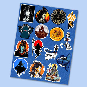 Lord Shiva Mini Sticker Sheet waterproof vinyl decal for laptop, bike, car & bottle