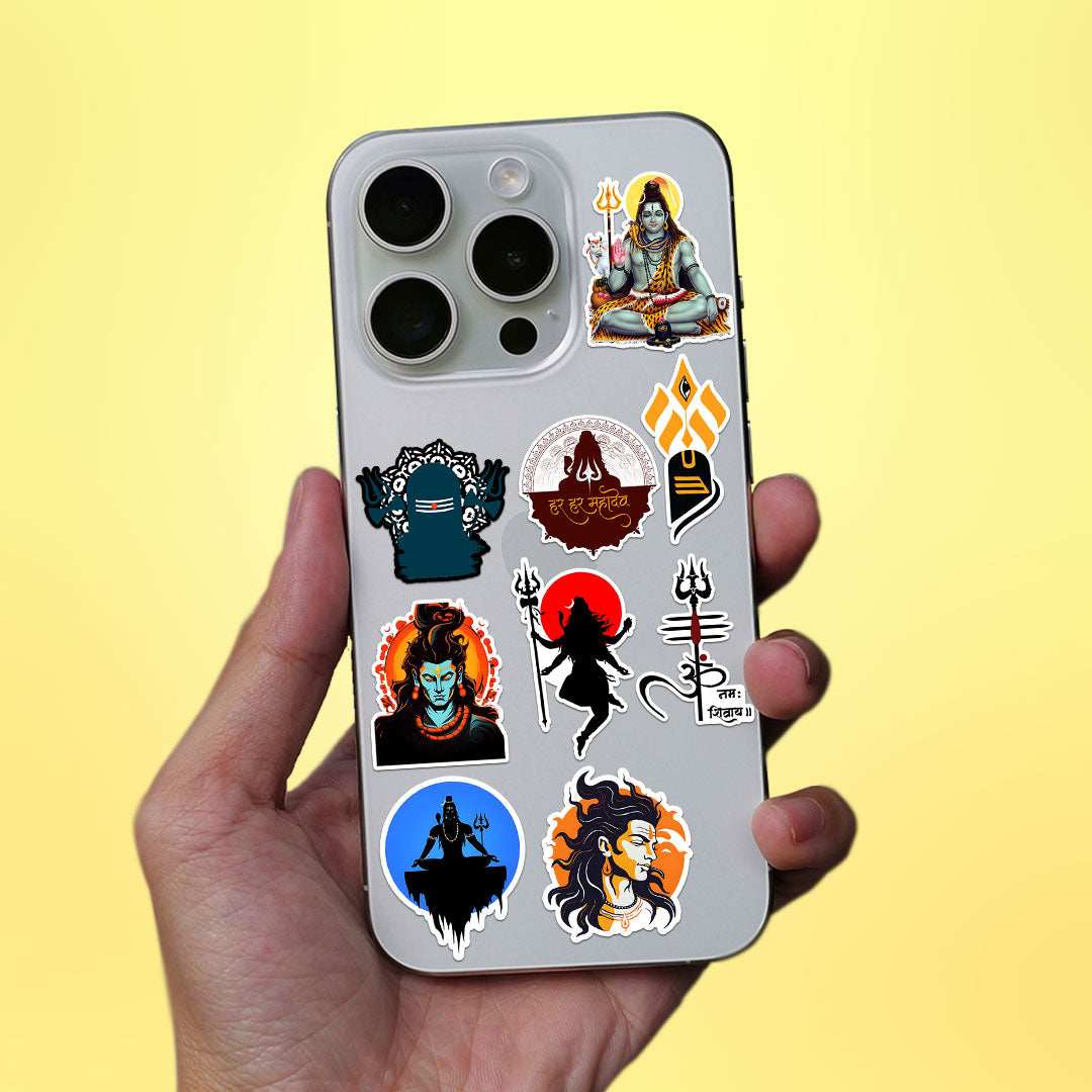 Lord Shiva Mini Sticker Sheet waterproof vinyl decal for laptop, bike, car & bottle