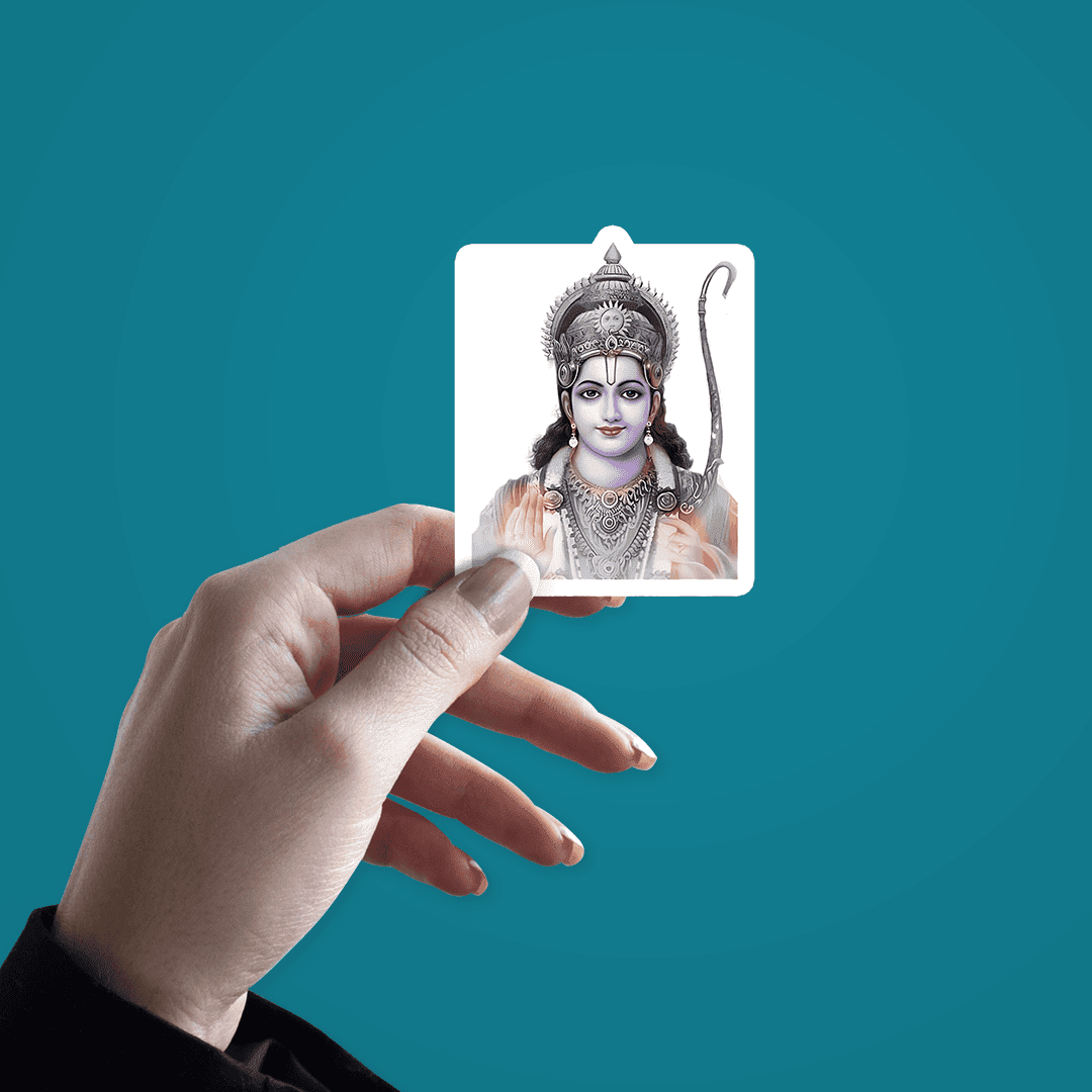 Lord Shri Ram Sticker waterproof vinyl decal for laptop, bike, car & bottle