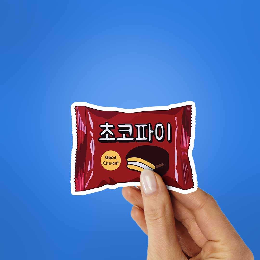 Lotte Pie Korean Sticker waterproof vinyl decal for laptop, bike, car & bottle