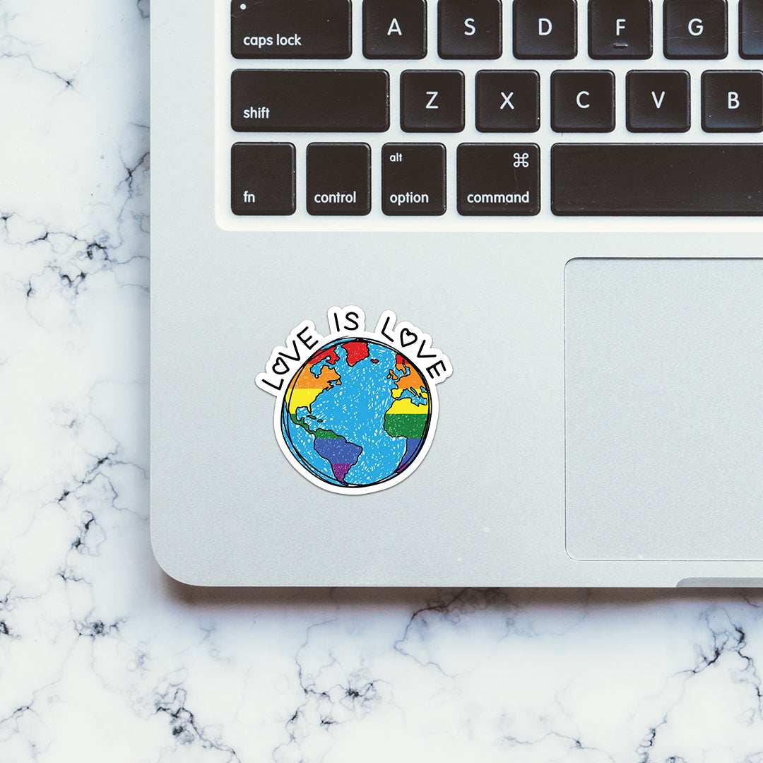 LOVE IS LOVE Sticker waterproof vinyl decal for laptop, bike, car & bottle
