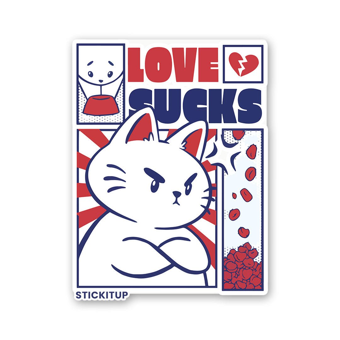 Love Sucks Sticker waterproof vinyl decal for laptop, bike, car & bottle