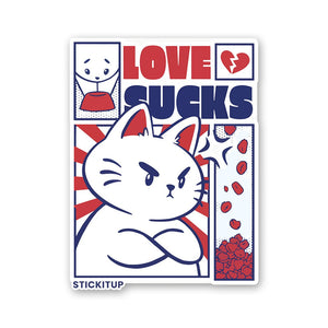 Love Sucks Sticker waterproof vinyl decal for laptop, bike, car & bottle