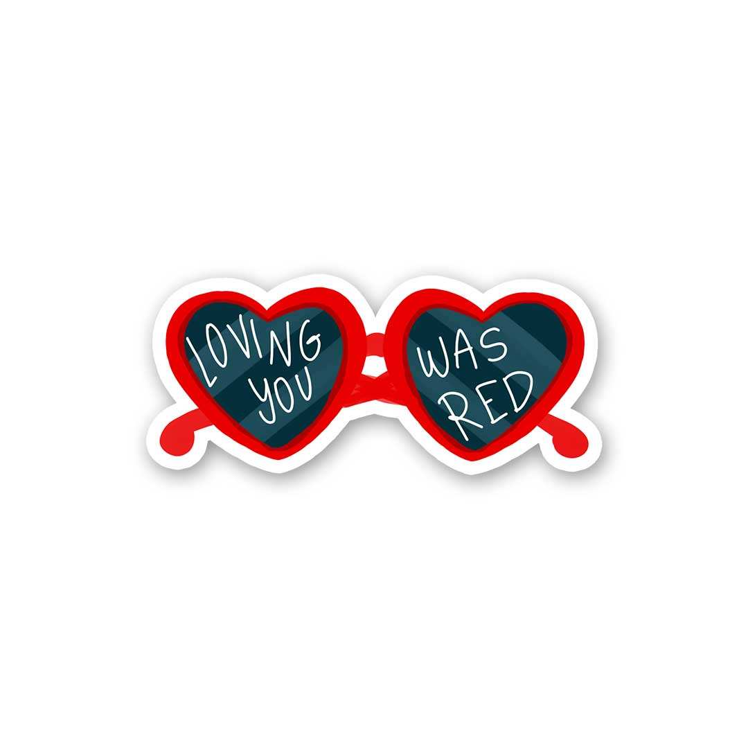 Loving You Was Red Sticker waterproof vinyl decal for laptop, bike, car & bottle