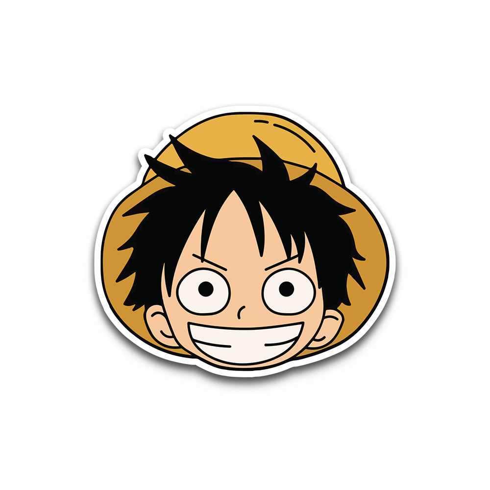 Luffy Face Bumper Sticker waterproof vinyl decal for laptop, bike, car & bottle