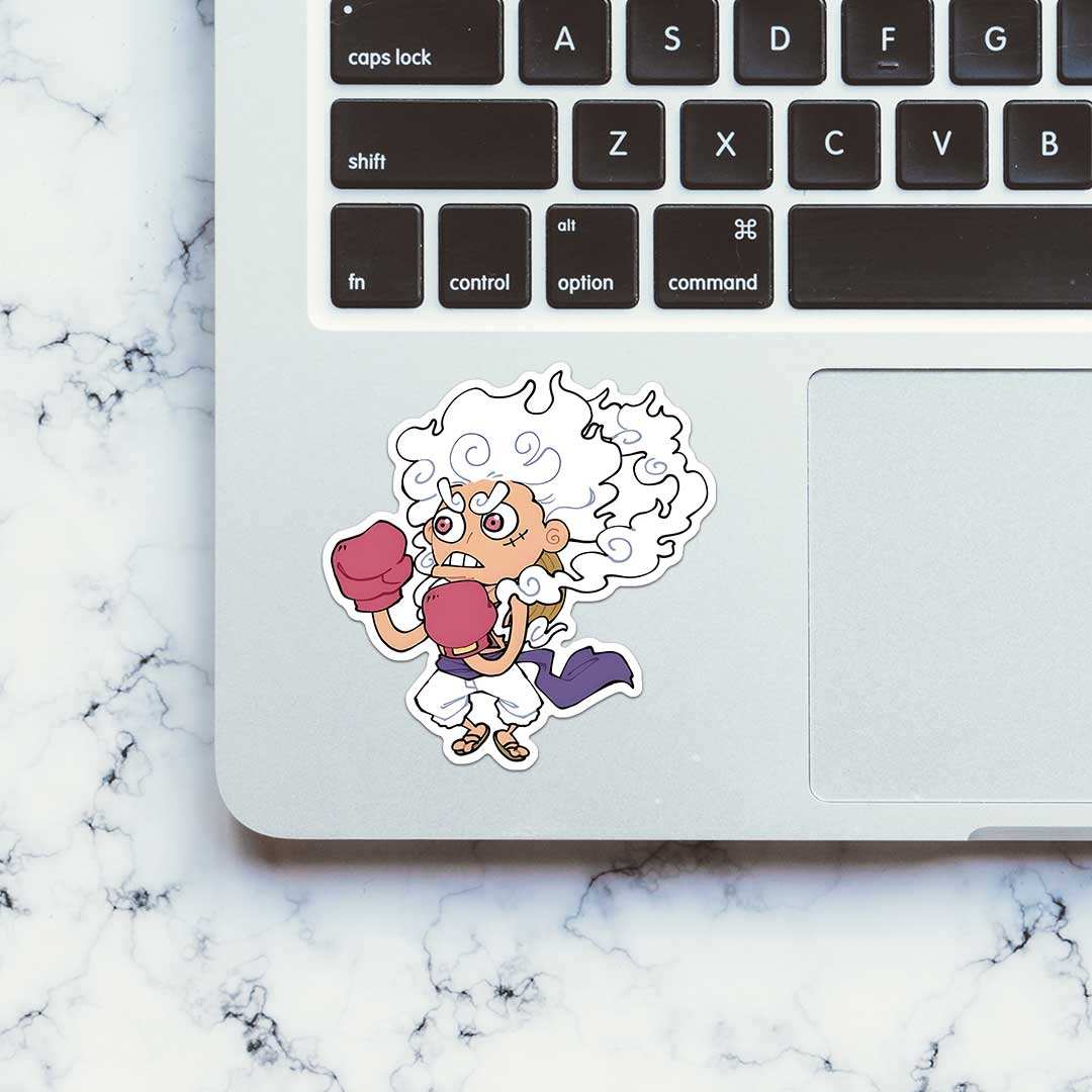 Luffy Gear 5 Boxing Sticker waterproof vinyl decal for laptop, bike, car & bottle