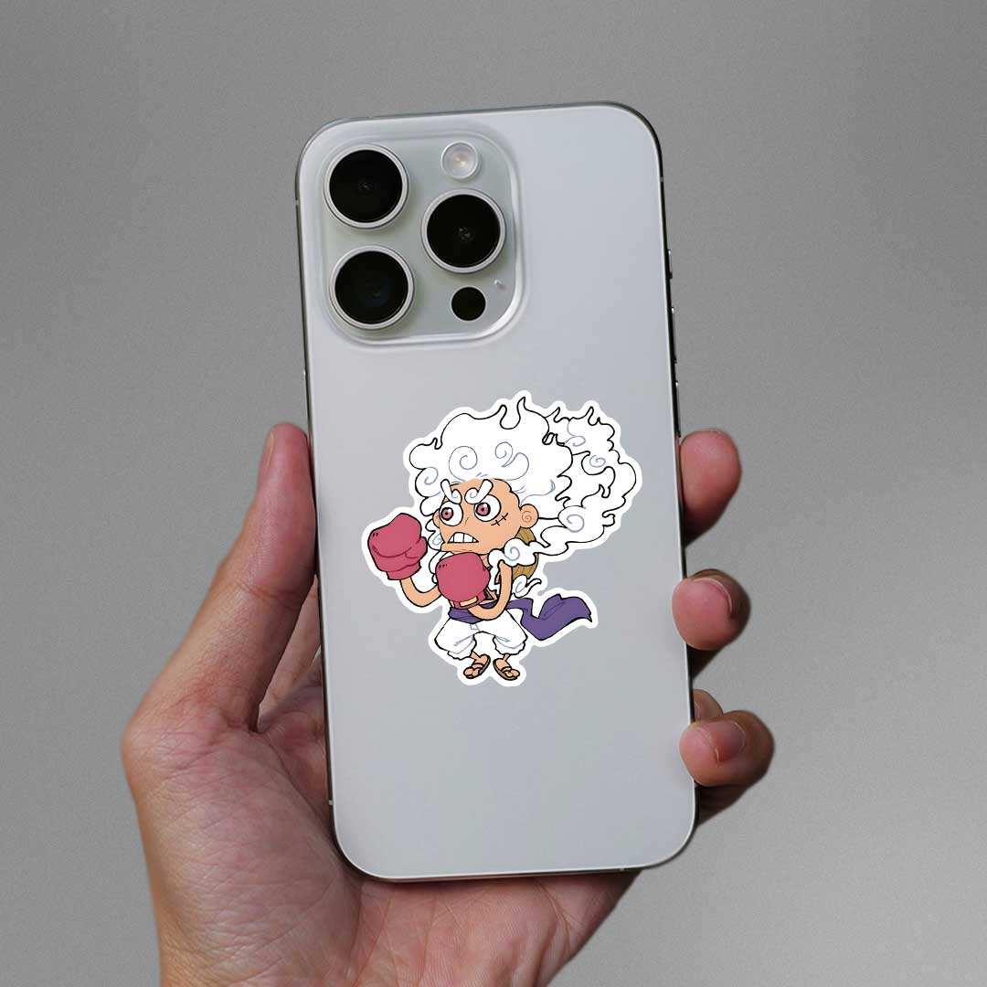 Luffy Gear 5 Boxing Sticker waterproof vinyl decal for laptop, bike, car & bottle