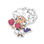 Luffy Gear 5 Boxing Sticker waterproof vinyl decal for laptop, bike, car & bottle