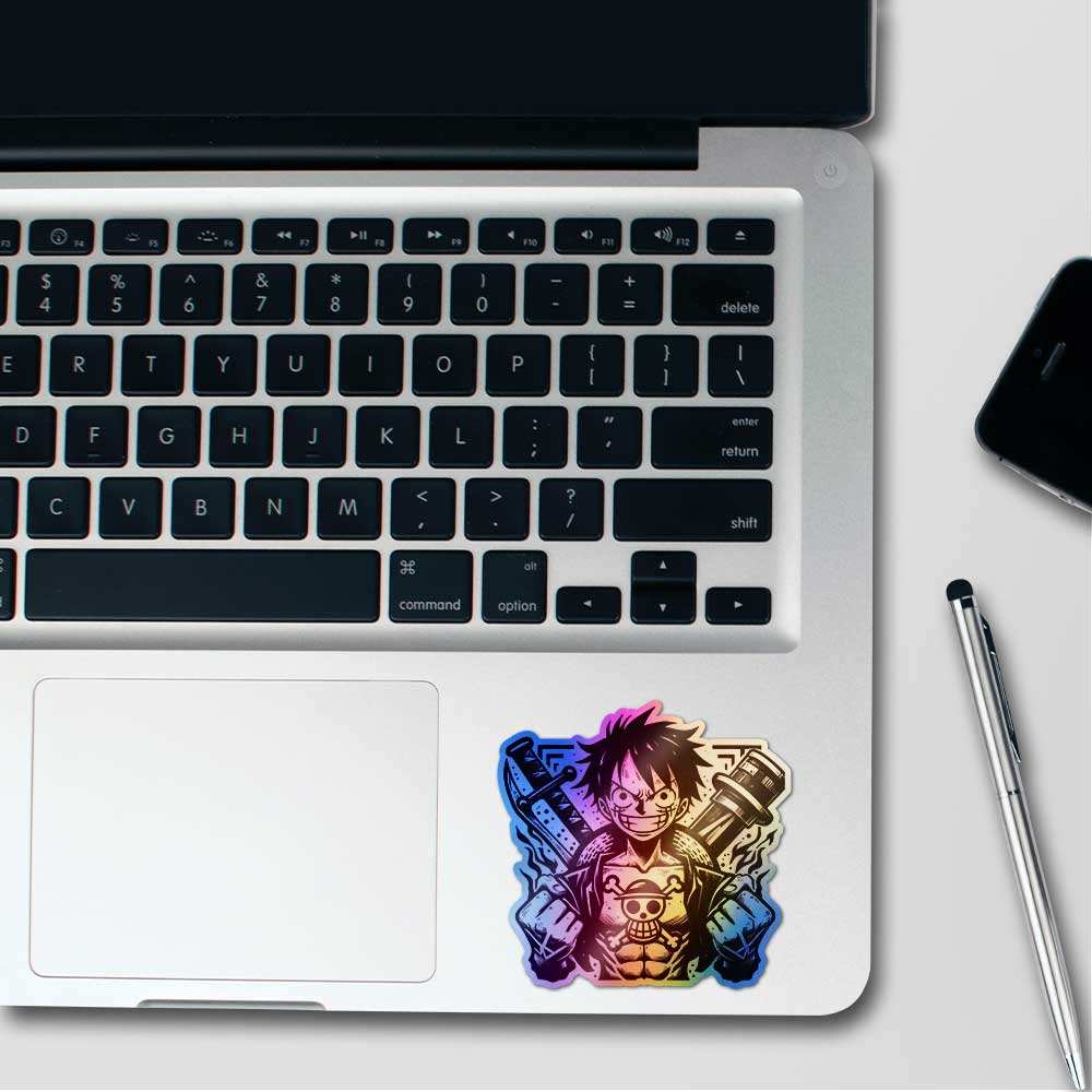 Luffy Holographic Sticker waterproof vinyl decal for laptop, bike, car & bottle