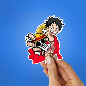Luffy One Piece Sticker waterproof vinyl decal for laptop, bike, car & bottle