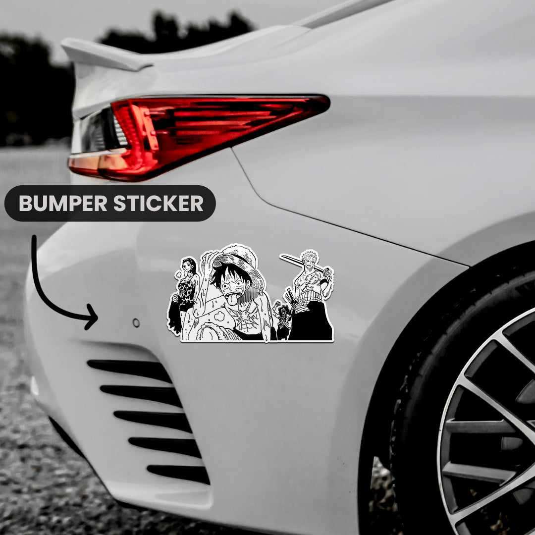 Luffy Zoro Bumper Sticker waterproof vinyl decal for laptop, bike, car & bottle