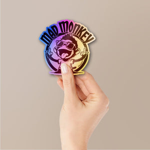 Mad Monkey Holographic Stickers waterproof vinyl decal for laptop, bike, car & bottle