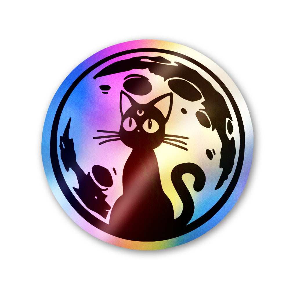 Magical Cat Holographic Stickers waterproof vinyl decal for laptop, bike, car & bottle