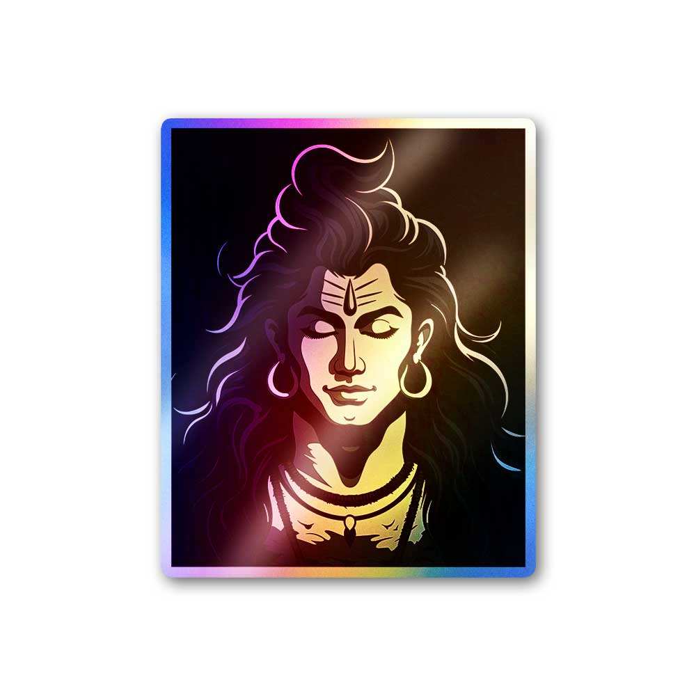 Mahadev Holographic Sticker waterproof vinyl decal for laptop, bike, car & bottle