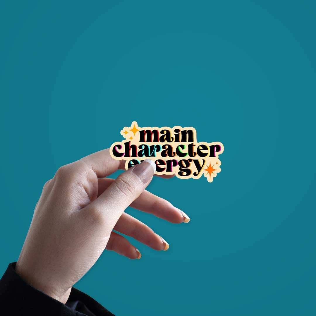 Main Character Energy Sticker waterproof vinyl decal for laptop, bike, car & bottle