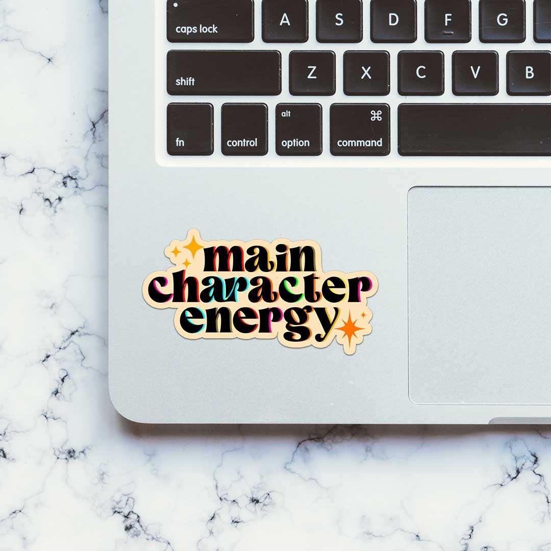Main Character Energy Sticker waterproof vinyl decal for laptop, bike, car & bottle