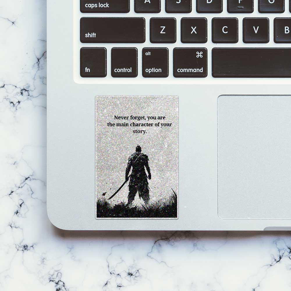 Main Character Samurai Glitter Sticker - Glitter Stickers | STICK IT UP