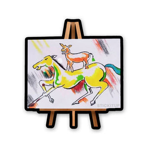 Majnu Bhai Painting Sticker waterproof vinyl decal for laptop, bike, car & bottle