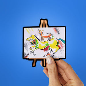Majnu Bhai Painting Sticker waterproof vinyl decal for laptop, bike, car & bottle