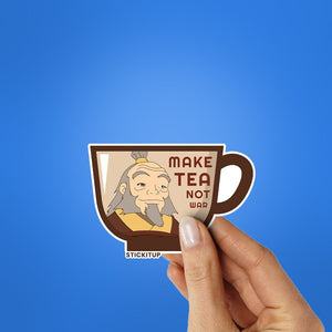 Make Tea Not War Sticker waterproof vinyl decal for laptop, bike, car & bottle