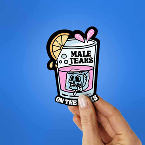 Male Tears On Rocks Sticker waterproof vinyl decal for laptop, bike, car & bottle