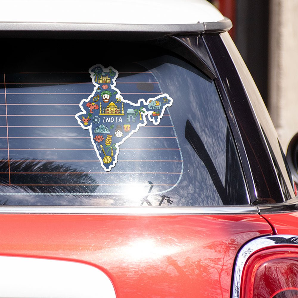 Up Map Sticker Buy Map of India Bumper Sticker Online | Premium Waterproof Vinyl ...