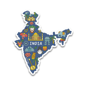 Map of India Bumper Sticker waterproof vinyl decal for laptop, bike, car & bottle