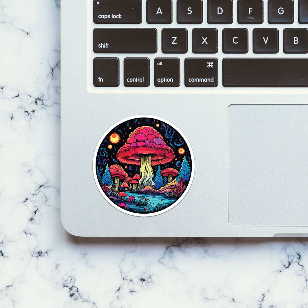 Mashroom Sticker waterproof vinyl decal for laptop, bike, car & bottle